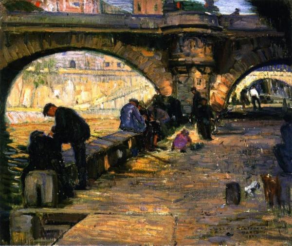 Along The Seine, Paris by Joseph Kleitsch