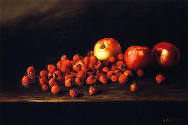 Apples And Strawberries by Joseph Kleitsch