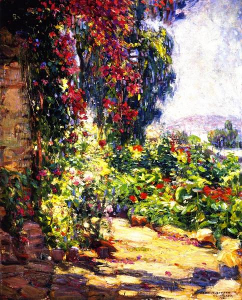 Bougainvillea, Mission San Juan Capistrano by Joseph Kleitsch