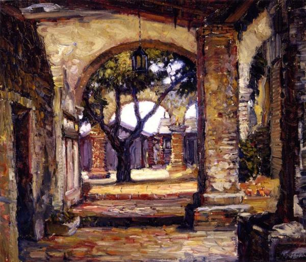 Cloister, Mission San Juan Capistrano by Joseph Kleitsch
