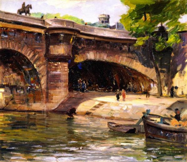 Pont Neuf With Statue Of Henry Iv, Paris by Joseph Kleitsch