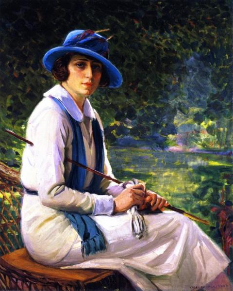 Portrait Of Mrs. Herbert Spencer (née Madeline Strauss) by Joseph Kleitsch