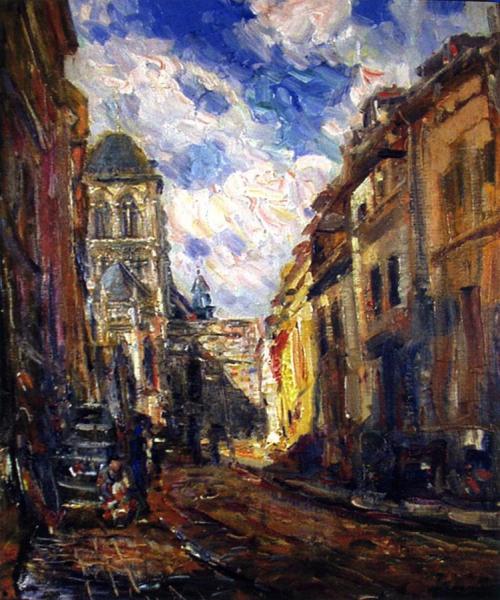 Rue Bourbon-penthièvre Vernon, France by Joseph Kleitsch