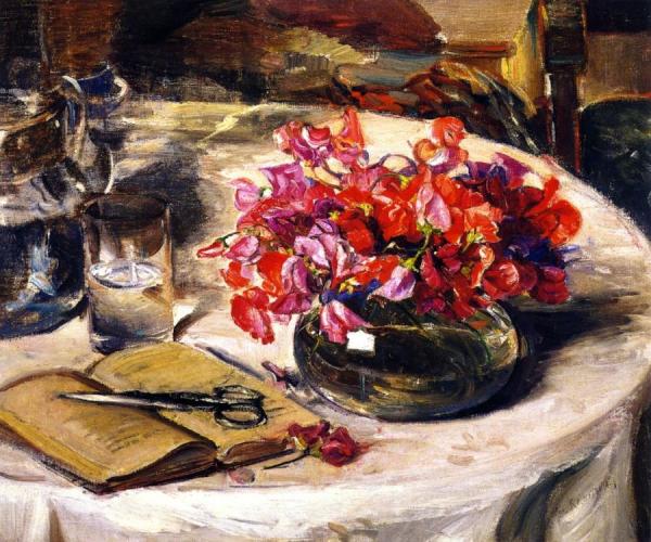 Still Life With Sweet Peas by Joseph Kleitsch
