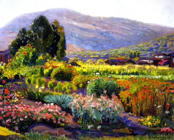The Flower Garden - Laguna by Joseph Kleitsch