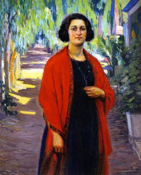 The Girl In Red by Joseph Kleitsch