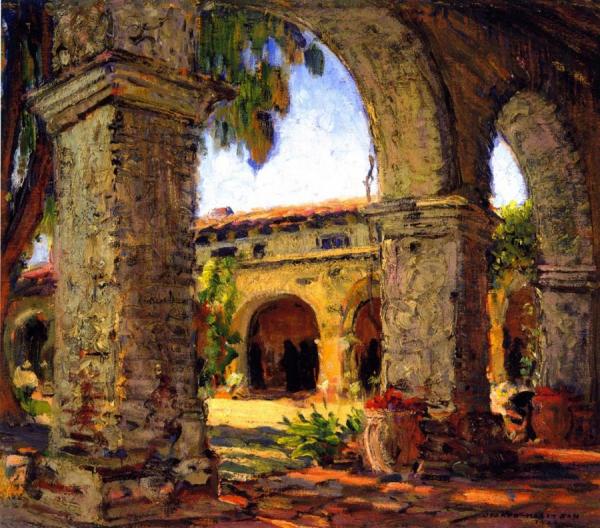 Through The Arches, Mission San Juan Capistrano by Joseph Kleitsch