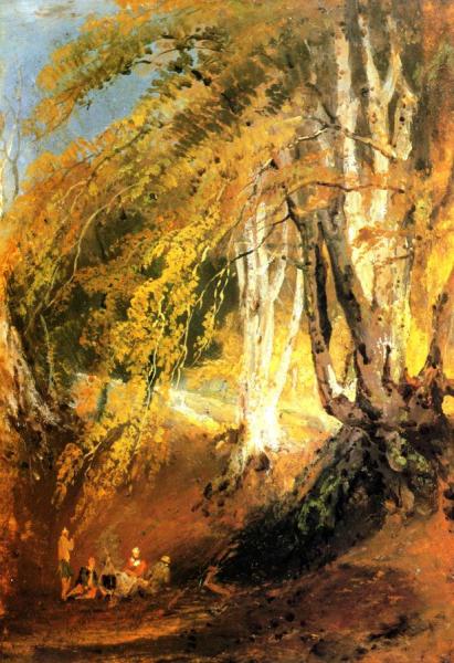 A Beech Wood With Gipsies Round A Camp Fire by Joseph Mallord William Turner
