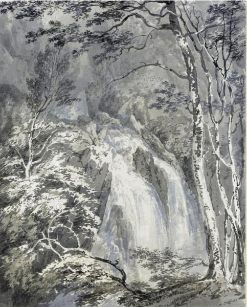A Waterfall In A Wooded Landscape by Joseph Mallord William Turner