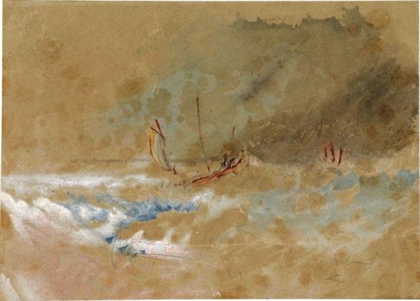 Boat On A Rough Sea by Joseph Mallord William Turner