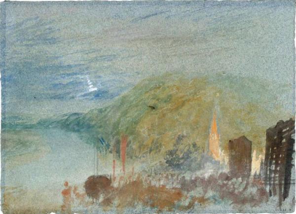 Caudebec-en-caux From Above, A Study By Moonlight by Joseph Mallord William Turner