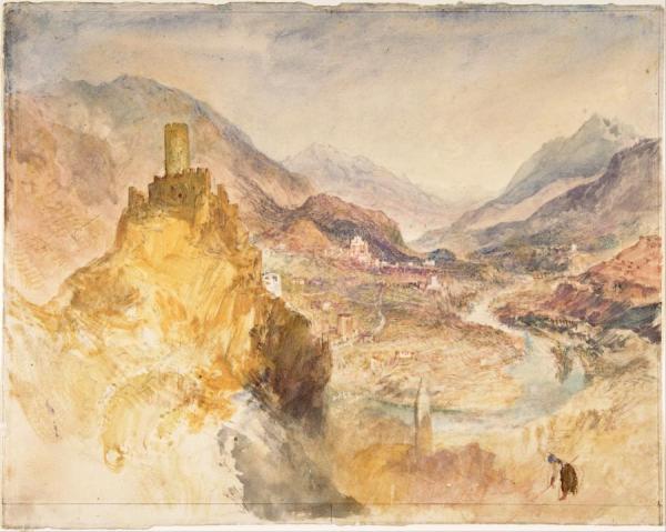 Chatel Argent And The Val D'aosta From Above Villeneuve by Joseph Mallord William Turner