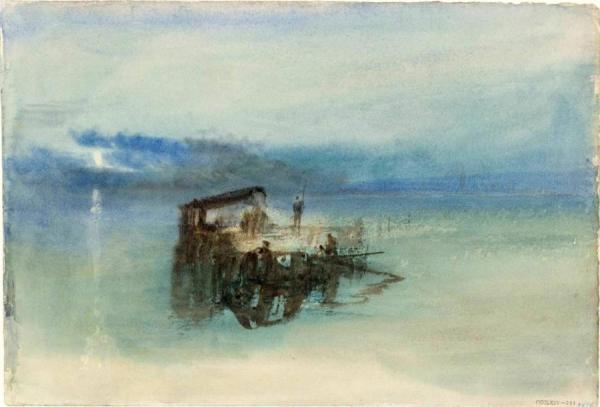 Fishermen On The Lagoon, Moonlight by Joseph Mallord William Turner