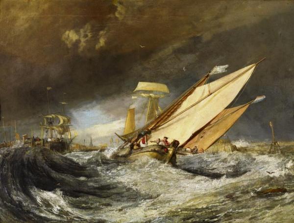 Fishing Boats Entering Calais Harbor by Joseph Mallord William Turner
