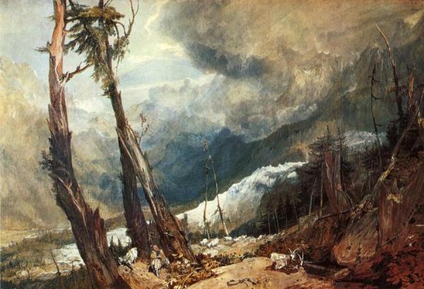 Glacier And Source Of The Arveron, Going Up To The Mer De Glace by Joseph Mallord William Turner