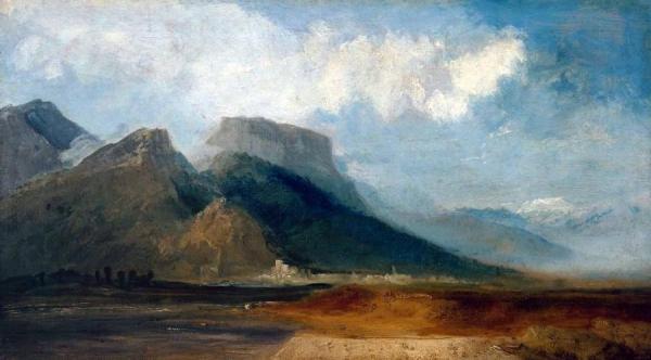 Grenoble Seen From The River Drac With Mont Blanc In The Distance by Joseph Mallord William Turner