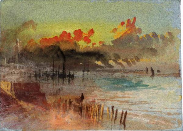 Harbour Scene At Sunrise, Possibly Margate by Joseph Mallord William Turner