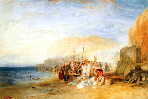 Hastings, Fish Market On The Sands, Early Morning by Joseph Mallord William Turner