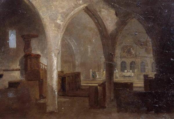 Interior Of A Gothic Church by Joseph Mallord William Turner Oil Painting Reproductions