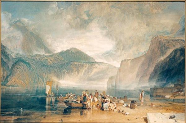 Lake Of Lucerne, From The Landing Place At Fluelen, Looking Towards Bauen by Joseph Mallord William Turner Oil Painting Reproductions