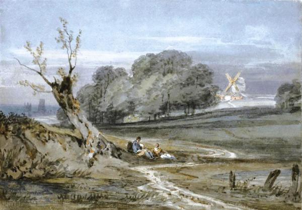 Landscape With Mill, Durham Cathedral In The Background by Joseph Mallord William Turner
