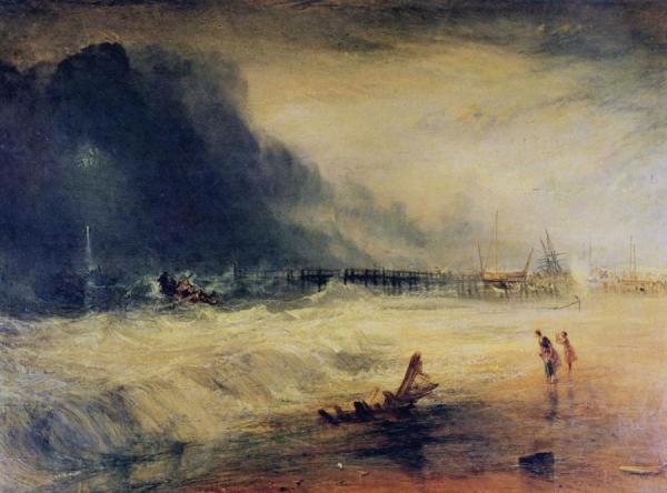 Life-boat And Manby Apparatus Going Off To A Stranded Vessel Making Signal Of Distress by Joseph Mallord William Turner