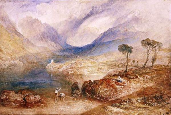 Llanberis Lake And Snowdon - Caernarvon, Wales by Joseph Mallord William Turner