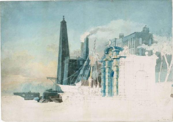 London, York House Water-gate, Westminster, With York Buildings Waterworks by Joseph Mallord William Turner