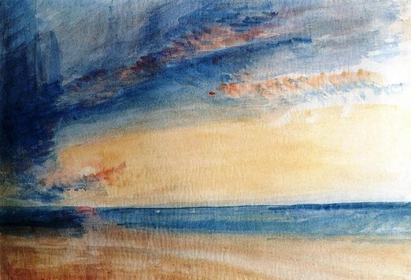 Low Sun And Clouds Over A Calm Sea by Joseph Mallord William Turner