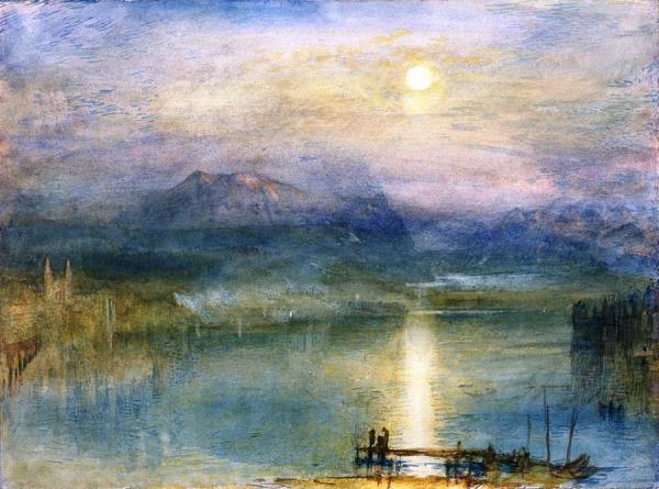 Moonlight On Lake Lucerne With The Rigi In The Distance, Switzerland by Joseph Mallord William Turner Oil Painting Reproductions