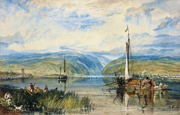 Neuwied And Weise Thurn, With Hoch's Monument On The Rhine, Looking Towards Andernach by Joseph Mallord William Turner