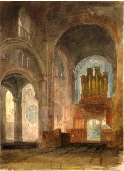 Oxford, The Interior Of Christ Church Cathedral, Looking Past The Crossing And Organ Screen Into The Chancel by Joseph Mallord William Turner Oil Painting Reproductions