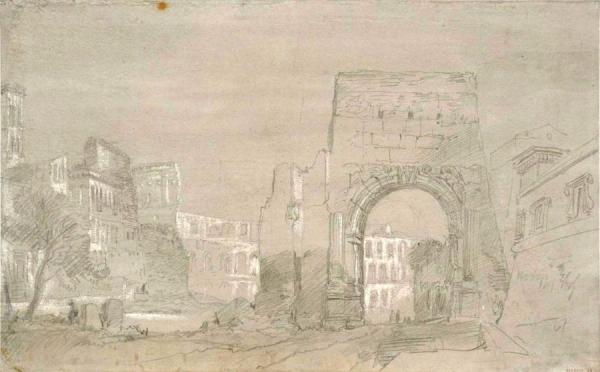 Rome, Arch Of Titus With The Colosseum Beyond by Joseph Mallord William Turner Oil Painting Reproductions
