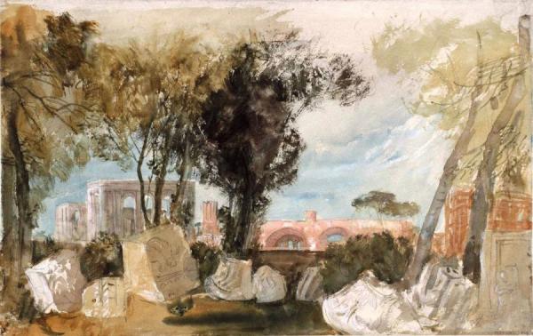 Rome, The Basilica Of Constantine From The Farnese Gardens On The Palatine Hill by Joseph Mallord William Turner