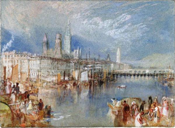 Rouen, Looking Upriver by Joseph Mallord William Turner