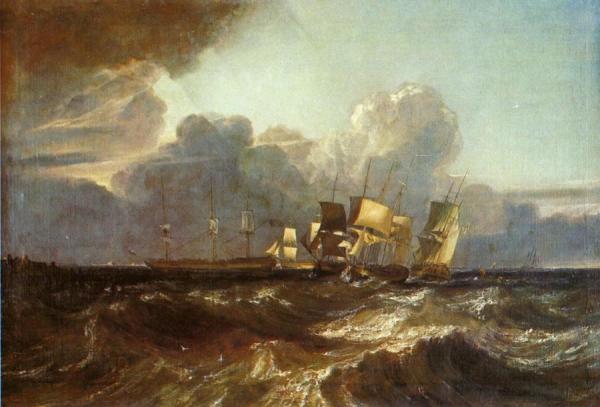 Ships Bearing Up For Anchorage by Joseph Mallord William Turner