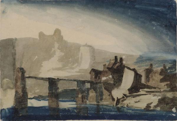 Study Of Chepstow Castle (verso) by Joseph Mallord William Turner