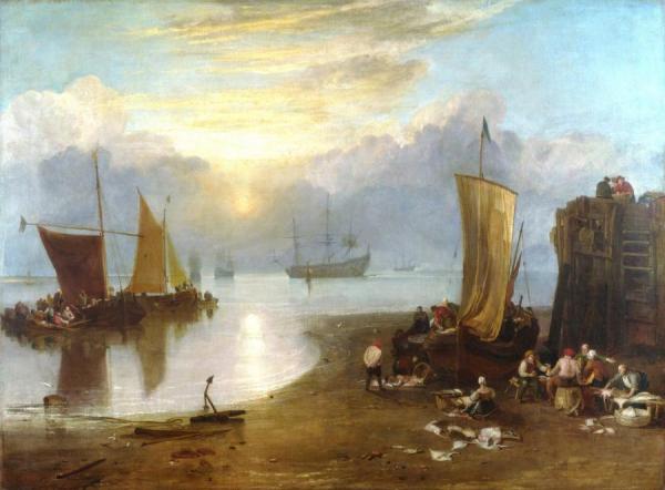 Sun Rising Through Vapour; Fishermen Cleaning And Selling Fish by Joseph Mallord William Turner