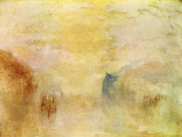 Sunrise, With A Boat Between Headlands by Joseph Mallord William Turner
