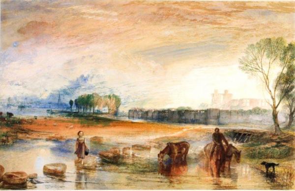 Sunset And Moonrise by Joseph Mallord William Turner