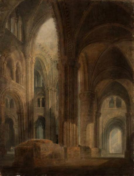 The Interior Of Durham Cathedral, Looking East Along The South Aisle by Joseph Mallord William Turner