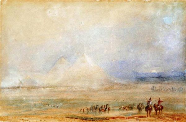 The Pyramids At Gizeh, After Sir Charles Barry by Joseph Mallord William Turner
