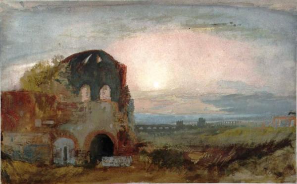 The So-called Temple Of Minerva Medica, Rome, At Sunset by Joseph Mallord William Turner
