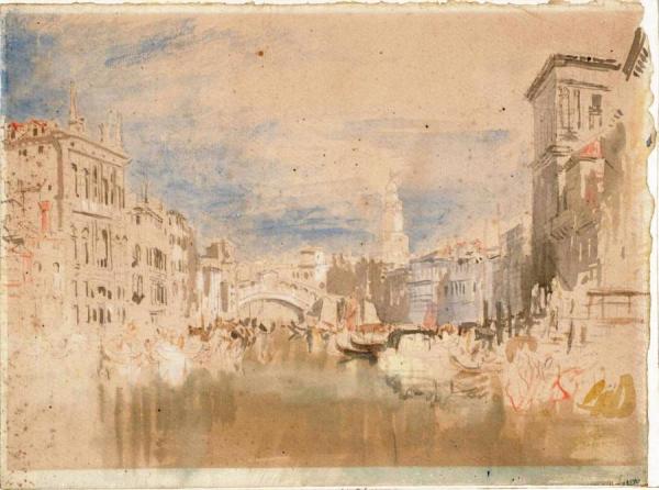 Venice, Looking Towards The Rialto Bridge From Near The Palazzo Grimani by Joseph Mallord William Turner