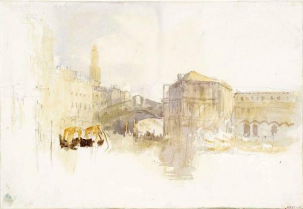 Venice, The Rialto Bridge From The North by Joseph Mallord William Turner