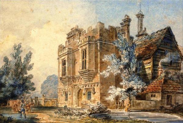 View Of The Gatehouse At Rye House, Hertfordshire by Joseph Mallord William Turner