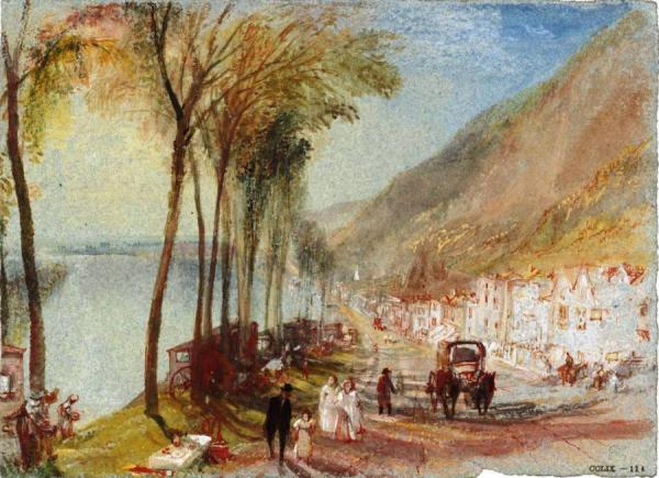 View On The Seine Between Mantes And Vernon (rolleboise On The Road From Bonnieres) by Joseph Mallord William Turner