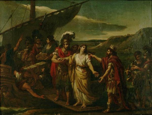 Antony Welcoming Cleopatra by Joseph Marie Vien Oil Painting Reproductions
