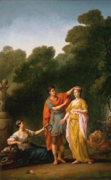 Lover Crowning His Mistress by Joseph Marie Vien Oil Painting Reproductions