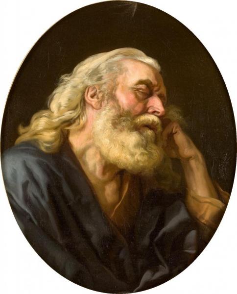 Sleeping Old Man by Joseph Marie Vien Oil Painting Reproductions